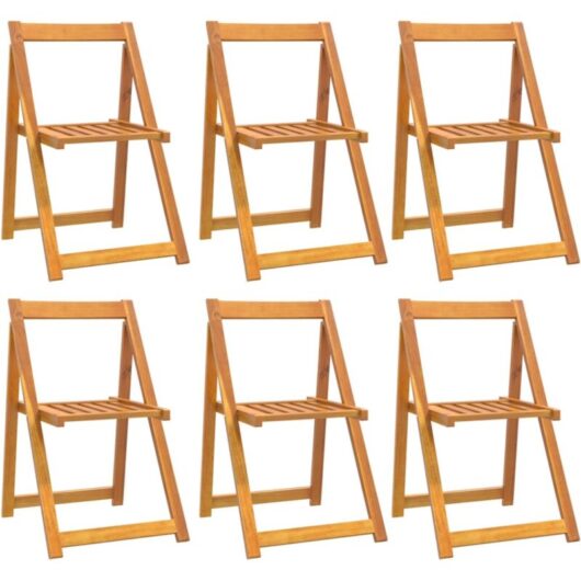 Folding Garden Chairs 6 pcs Solid Wood Acacia vidaXL