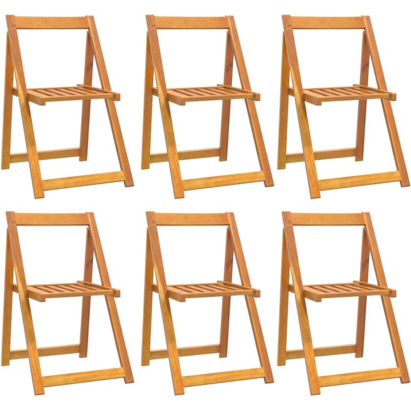 Folding Garden Chairs 6 pcs Solid Wood Acacia vidaXL