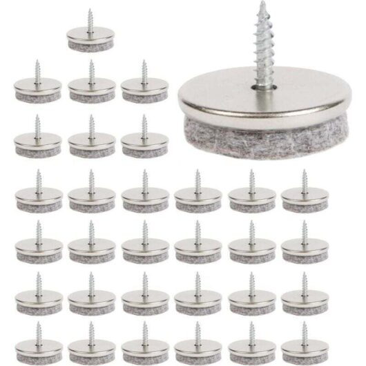 Furniture Glides - 32 Pack Chair Glides, 28mm Diameter Chair Glides. These furniture glides with 5mm thick felt pads provide ideal protection for