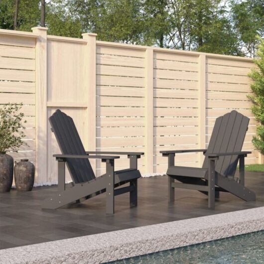 Garden Adirondack Chairs 2 pcs HDPE Anthracite vidaXL