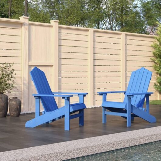 Garden Adirondack Chairs 2 pcs HDPE Aqua Blue vidaXL