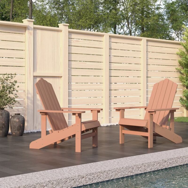 Garden Adirondack Chairs 2 pcs HDPE Brown vidaXL