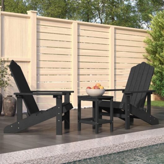 Garden Adirondack Chairs with Table HDPE Anthracite vidaXL