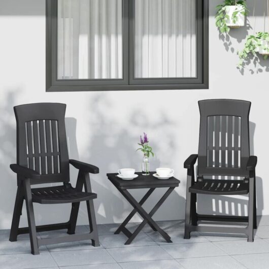 Garden Reclining Chairs 2 pcs Anthracite PP vidaXL