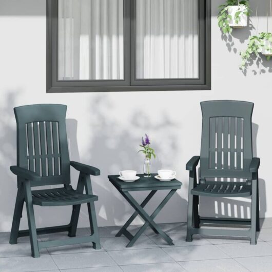 Garden Reclining Chairs 2 pcs Green PP vidaXL
