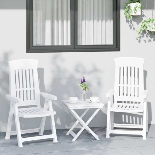 Garden Reclining Chairs 2 pcs White PP vidaXL
