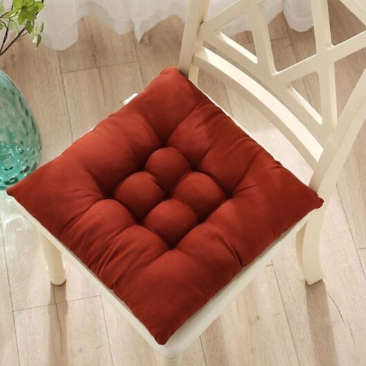 Generic Set of 4 Chair Pads, Outdoor Cushions with Ties for Dining Room, Living Room, Indoor Garden, Study Bedroom (Smle1, 30x30cm (4pcs))