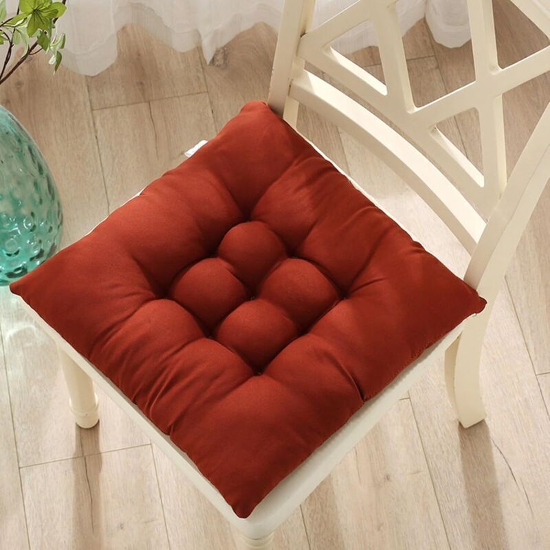 Generic Set of 4 Chair Pads, Outdoor Cushions with Ties for Dining Room, Living Room, Indoor Garden, Study Bedroom (Smle1, 30x30cm (4pcs))