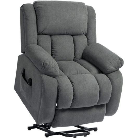 HOMCOM Power Lift Recliner Chair, Reclining Chair with Massage, Grey