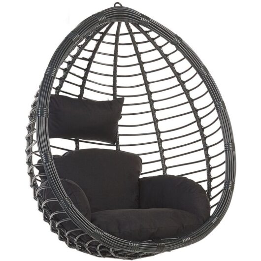 Hanging Chair TOLLO PE Rattan Black