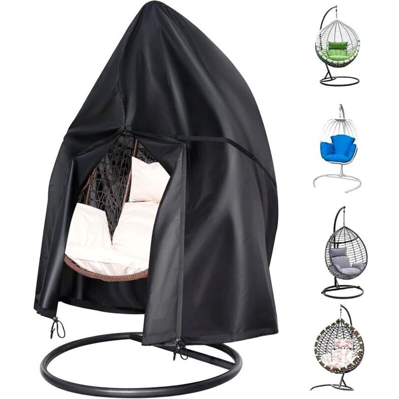 Hanging Garden Chair Cover - Waterproof 420D Oxford Egg Swing Chair Cover, UV/Wind Resistant, Protective Tarp for Outdoor Garden Chairs, 190 x 115