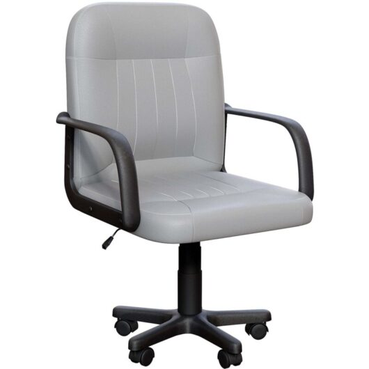 Home Discount - Morton Office Chair Faux Leather Adjustable Ergonomic Computer Desk Chair, Grey