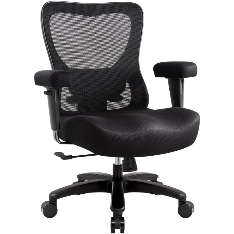 IWMH Mesh Office Chair, Ergonomic Swivel Chair, Height-Adjustable Desk Chair with Adjustable Lumbar Support and Armrests