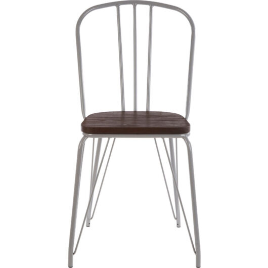 Interiors by Premier Grey Metal and Elm Wood Arm Chair, Accent Dining Arm Chair, Wooden Living Room Chair for Home, Lounge