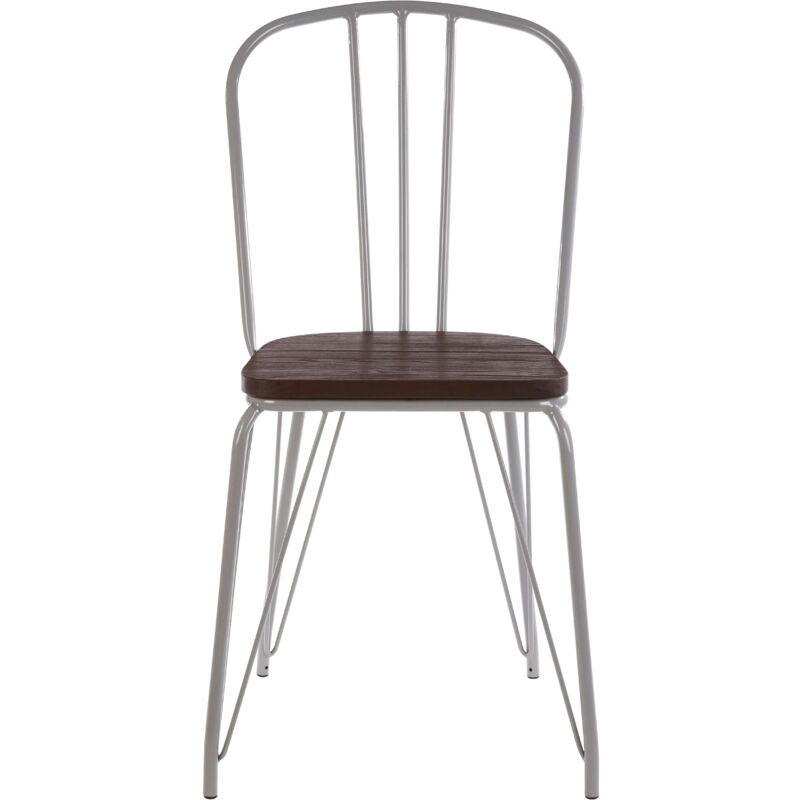 Interiors by Premier Grey Metal and Elm Wood Arm Chair, Accent Dining Arm Chair, Wooden Living Room Chair for Home, Lounge