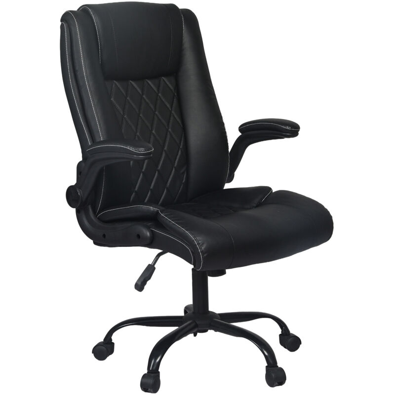 Levede Executive Office Chair PU Leather Reclining Desk Chair Flip-Up Armrests
