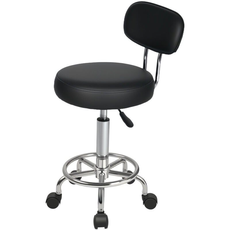 Levede Swivel Drafting Chair Round Rolling Bar Stool Leather Adjustable Office