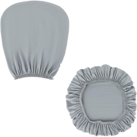 Light grey office chair cover - Washable cover - Fits most office chairs from 38 to 48 cm (backrest cover and seat cushion cover)
