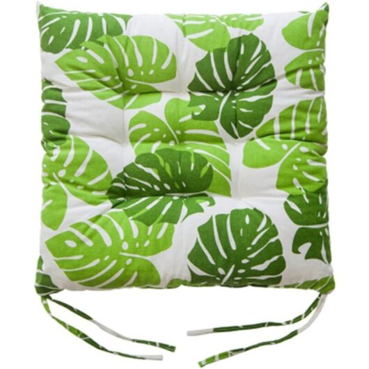 Linghhang - Green)Set of 2 Dining Room Chair Cushions, Garden Chair Cushions, Kitchen Chair Cushions with Ties