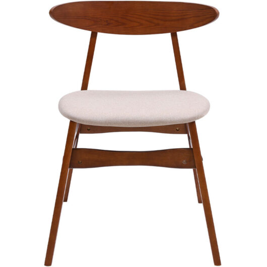 Livingandhome - Wooden Frame Linen Chair for Dining Room