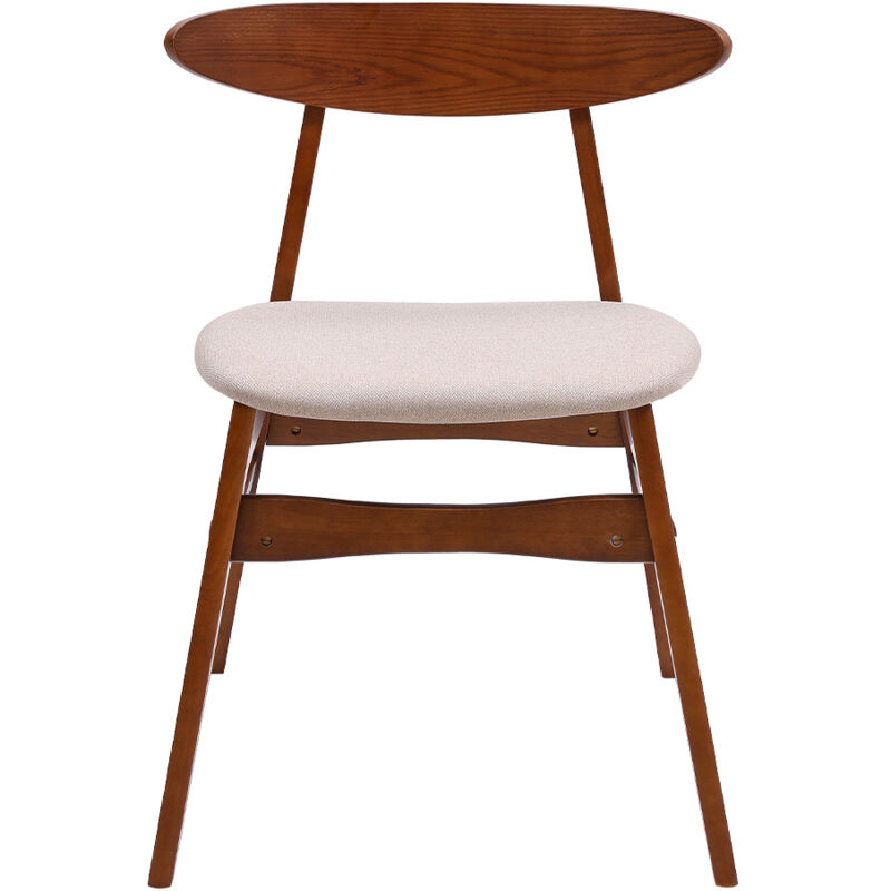 Livingandhome - Wooden Frame Linen Chair for Dining Room