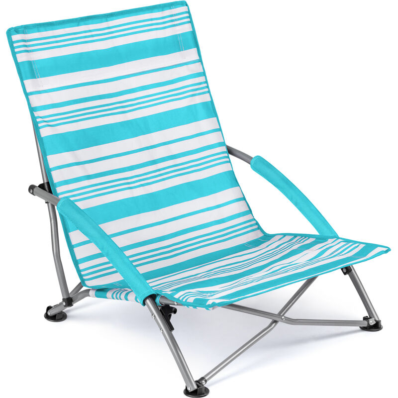 Low Folding Chair - Blue Stripe