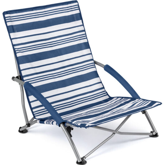 Low Folding Chair - Navy Stripe
