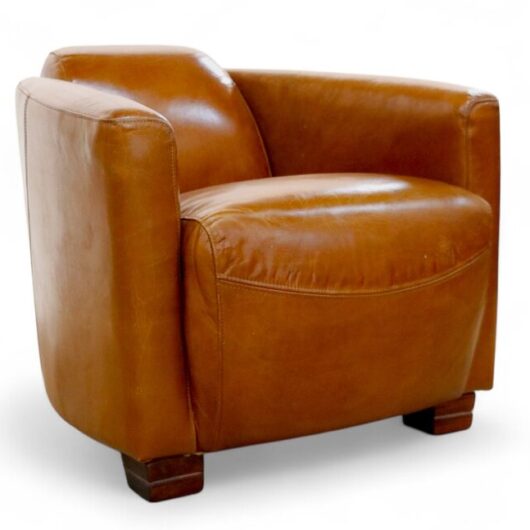 Marlborough Tub Chair Vintage Tan Leather