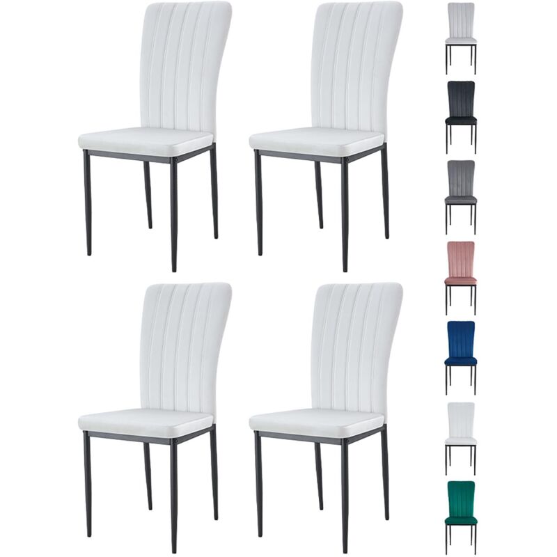 Mcc Direct - Velvet Padded Seat Dining Chairs with Metal Legs new elle beige 4