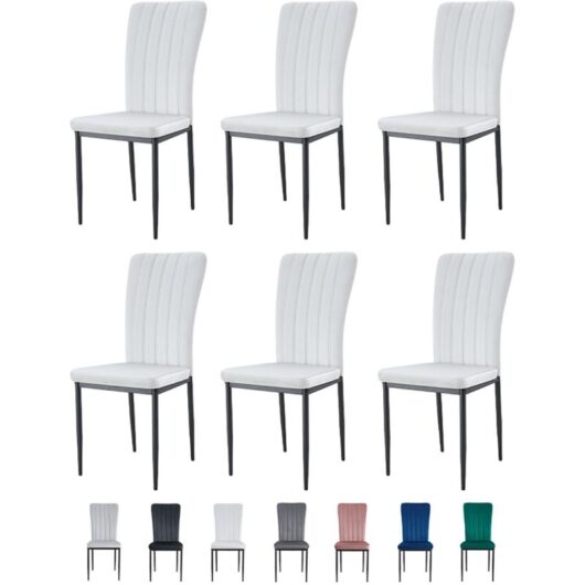 Mcc Direct - Velvet Padded Seat Dining Chairs with Metal Legs new elle beige 6