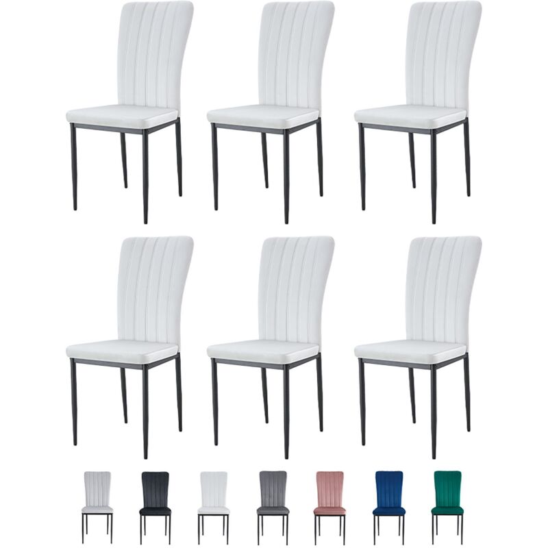 Mcc Direct - Velvet Padded Seat Dining Chairs with Metal Legs new elle beige 6