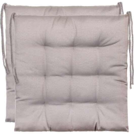 Memkey - Set of 2 garden chair cushions/garden seat cushions made of polyester - color grey
