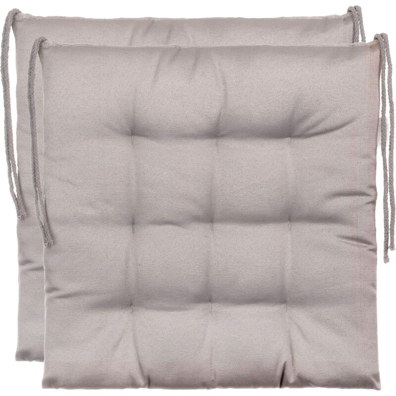 Memkey - Set of 2 garden chair cushions/garden seat cushions made of polyester - color grey