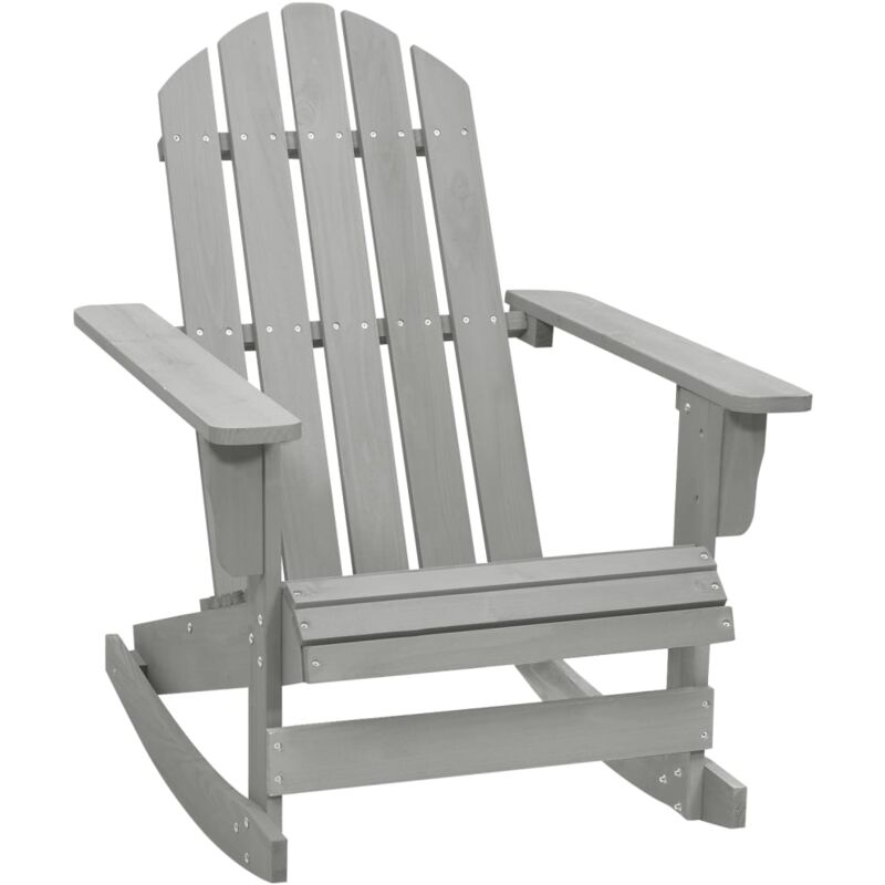 Minkurow - Garden Rocking Chair Wood Grey vidaXL