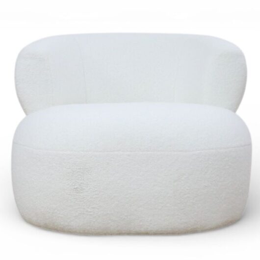 Modern Boucl Swivel Accent Chair