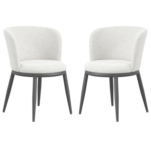Nixa Ivory Velvet Dining Chairs In Pair