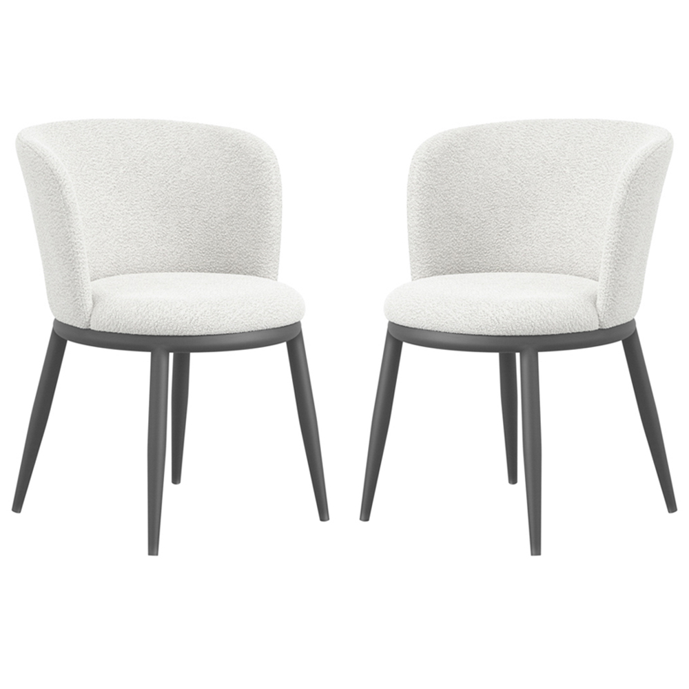 Nixa Ivory Velvet Dining Chairs In Pair