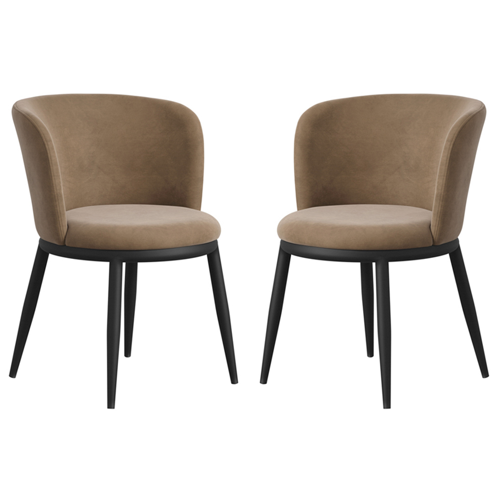 Nixa Mole Velvet Dining Chairs In Pair