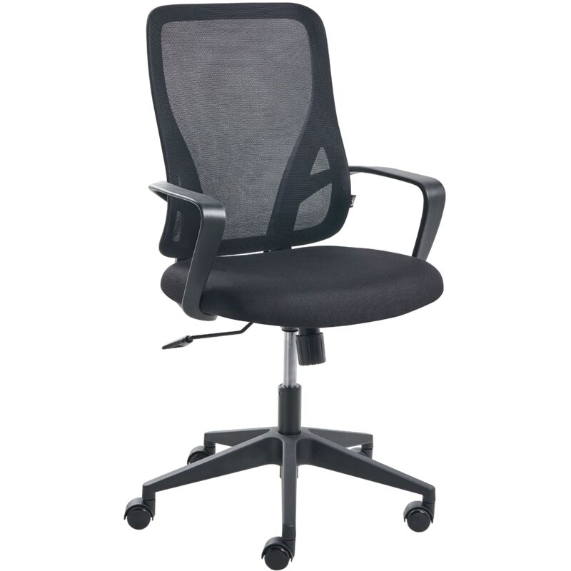 Office Chair Black Fabric Mesh Upholstery Swivel Desk Computer Adjustable Seat Reclining Backrest LUMA