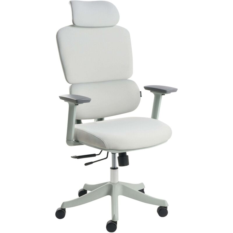 Office Chair Blue Polyester Upholstery Adjustable Armrests and Headrest Sliding Seat Height Adjustment Swivel Base Tilting Backrest VISCOUNT