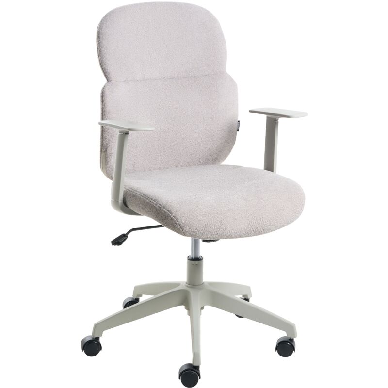 Office Chair Light Grey Fabric Upholstery Swivel Desk Computer Adjustable Height Tilt LEXOR