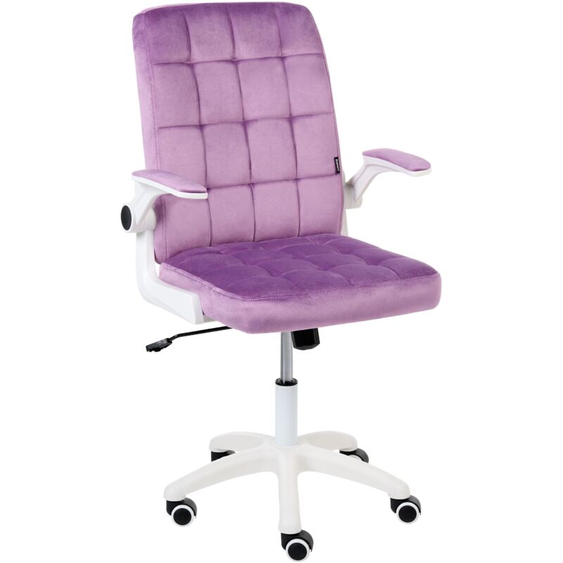 Office Chair Purple Violet Upholstery Tilting Backrest Adjustable Armrest & Height Swivel Home Office DANDY