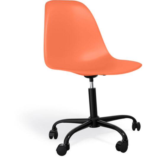 Office Chair with Armrests - Wheeled Desk Chair - Black Denisse Frame Orange