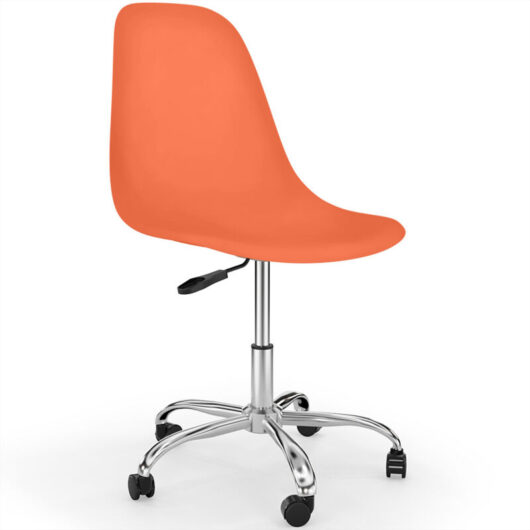 Office Chair with Castors - Swivel Desk Chair - Denisse Orange
