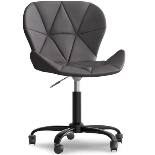 Office Chair with Wheels - Swivel Desk Chair - Upholstered in Faux Leather - Black Wito Frame Grey