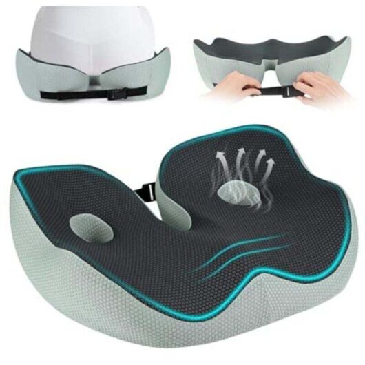 Orthopedic Memory Foam Coccyx Cushion, Ergonomic U-Shaped Seat Cushion for Coccyx Relief, Cushion for Office Chair, Car, Wheelchair