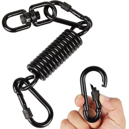 PCS Spring Hanging Chair, Steel Swing Spring with 2 Carabiners and 360° Swivel Hook, Load Capacity up to 250KG, with Two Carabiners for Hanging Chair