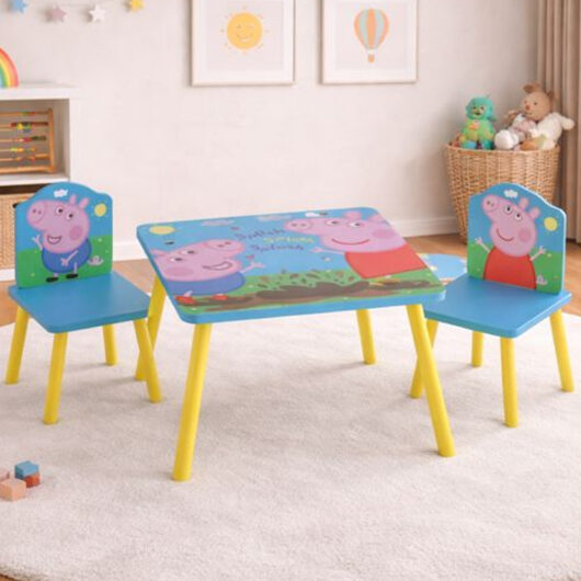 Peekskill Wooden Kids Table And 2 Chairs In Multicolour