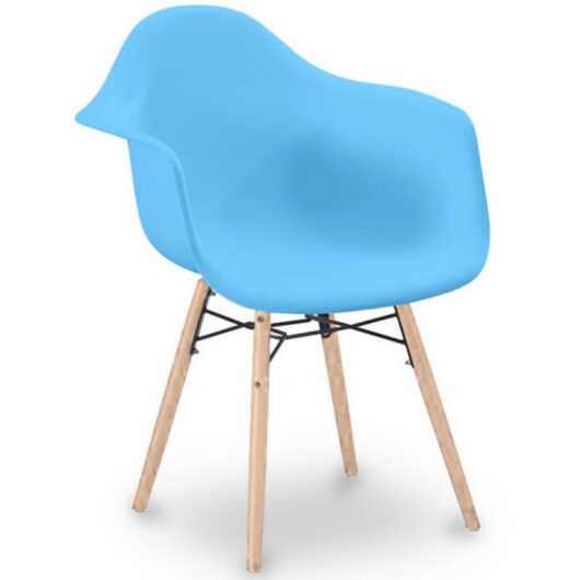 Privatefloor - Dining Chair Scandinavian Design - Wooden Legs - Nordika Blue