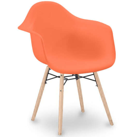 Privatefloor - Dining Chair Scandinavian Design - Wooden Legs - Nordika Orange